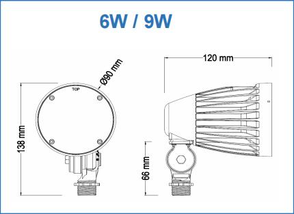 RGBCW 9W Dimension