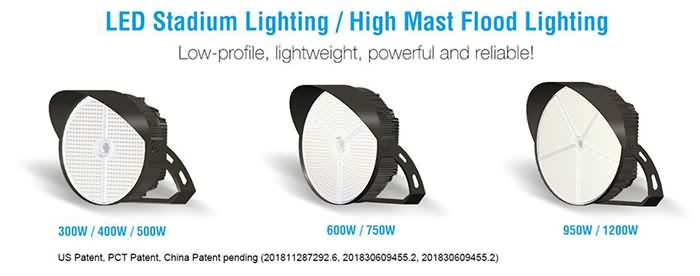 Green Inova Launched New Design High Output LED Sports Light/LED High Mast Light Fixtures