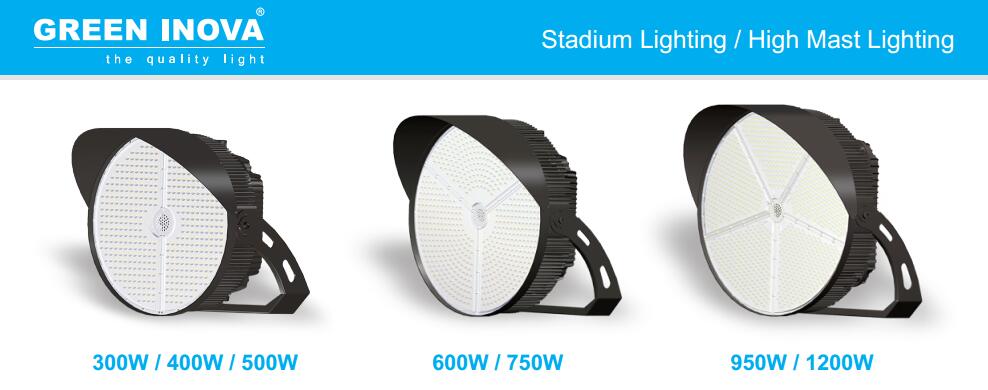 Green Inova LED Sports Light/LED High Mast Light are DLC Premium Certificated Now