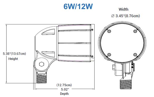 Dimension for 6W 12W 5BF