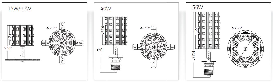 LED-PROST-TOP-RETROFIT-KITS-Dimentions