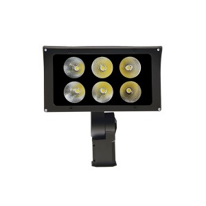120W LED Flood Light Fixtures Security Flood Lights Exterior Lighting Dimming, Sensors Control and Surge Protector Available NEMA 6Hx6V or NEMA 3Hx3V using Nichia LEDs with 6 Years Warranty Slip Fitter/Straight Arm/Trunnion Bracket/1/2” NPT Connector Mounting (4FL Series)