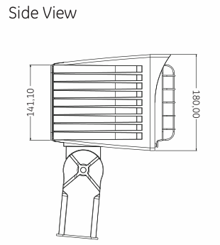 LED flood light dimension 2