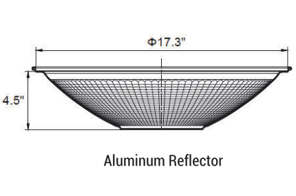LED high bay light aluminum reflector dimension