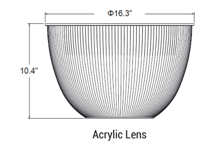 LED high bay light reflector dimension