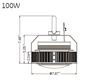 UFO high bay 100W dimension