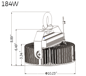 UFO high bay 184W dimension