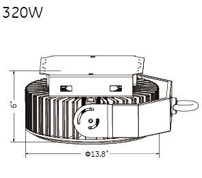 UFO high bay 320W dimension