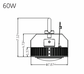UFO high bay 60W dimension 1