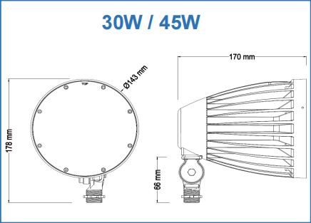 RGBCW 45W Dimension